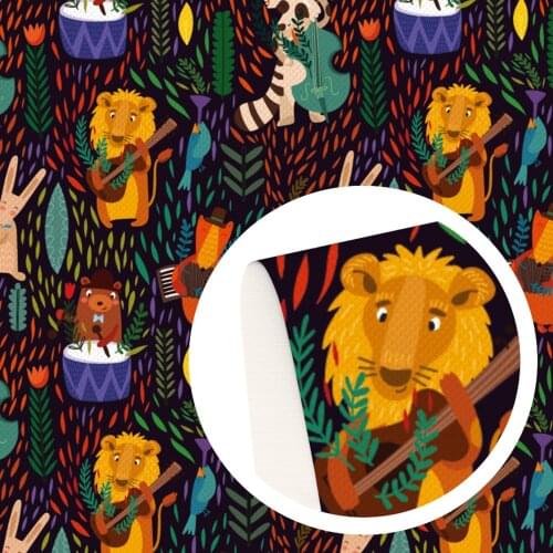 20*33cm Animal Theme Mermaid Dinosaurs Lion Faux Synthetic Leather Fabric DIY For Bows Home Decoration Bag Gift Crafts1Yc18677