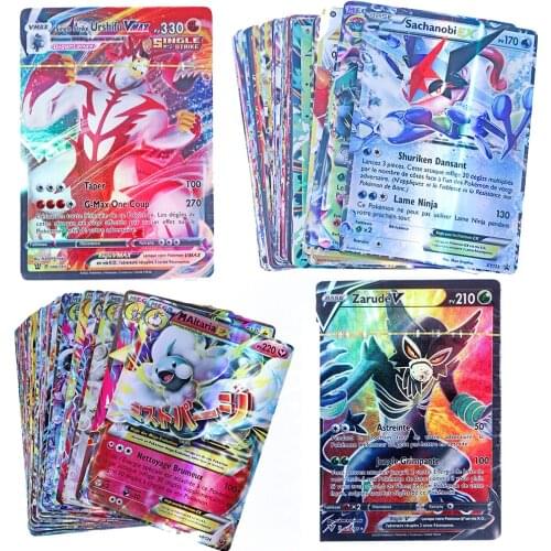 20PCS French Version Pokemon Cards V GX MEGA TAG TEAM EX Game Battle Card