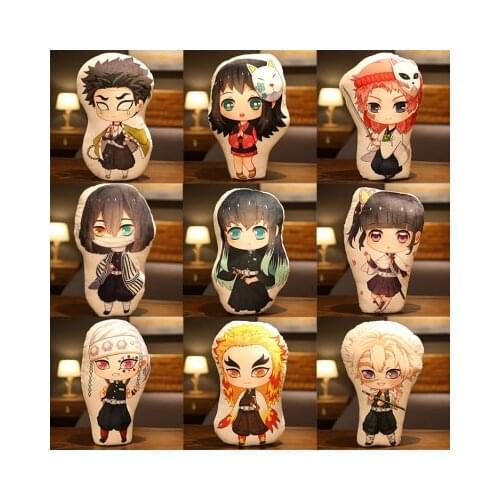 45cm Demon Slayer Kimetsu No Yaiba Kamado Tanjirou Pillow Doll Cosplay Prop Kamado Nezuko Rengoku Kyoujurou Lovely Pillow Doll