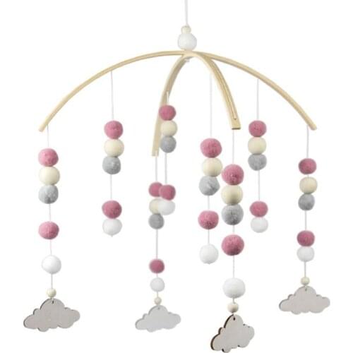 Baby Crib Nordic Style Mobile Rattles Toy Wool Balls Wind Chime Newborn Baby Cot Hanging Bed Bell Infant Room Decoration