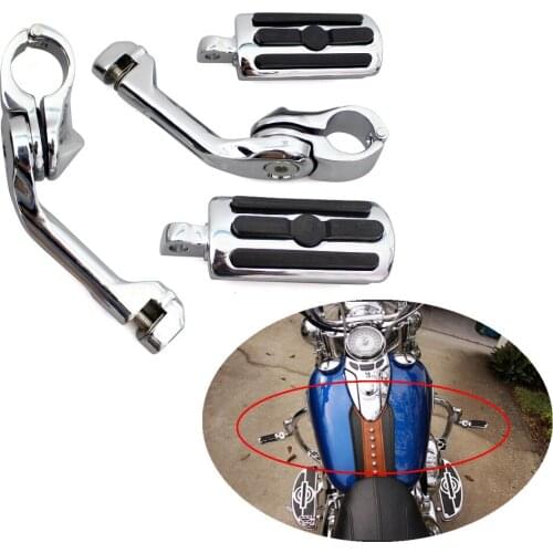 Motorcycle Adjustable Highway Peg Mounting Kit 1 1/4" (32mm) Engine Guard Footpeg Clamps For Harley Cafe Racer Chopper Universal