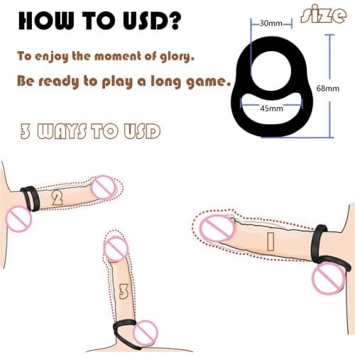 Male Foreskin Corrector Resistance Ring Couple Delay Ejaculation Penis Rings Sex Toys for Men Daily/Night Sexy Dual Cock Ring