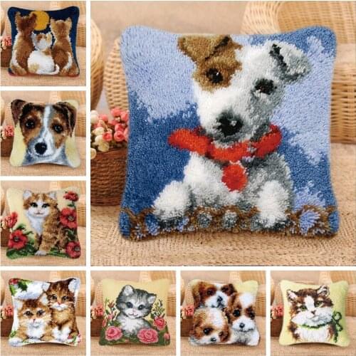 Knooppakket Latch Hook Kits Diy Woolens Animal Gift Textile Quality Fashion Cartoon Series Cross Stitch Pillows Do It Yourself