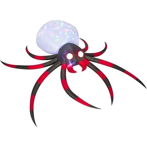 Halloween Inflatables Giant Red Spider Outdoor Halloween Decorations With Magic LED Light For Yard Garden Lawn EU Plug