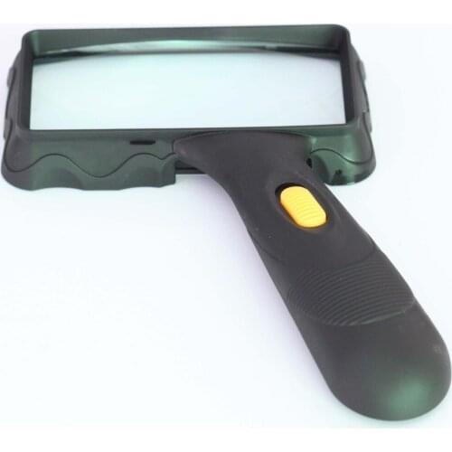 New Illuminated Rectangular Magnifying Glass 4"x2" LED Light 2x Power Magnifier