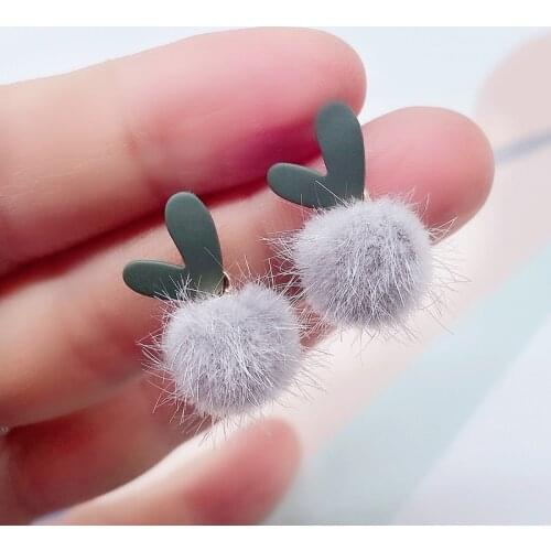 New Korean cute Plush Small Drop Earrings Heart Statement Dainty Earring Fashion Jewelry 2021 Earrings Wholesale