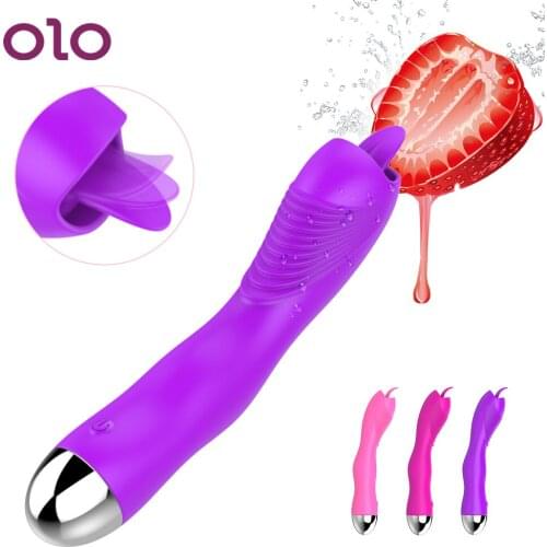 OLO 12 Frequency Tongue Licking Vibrator G-spot Massager Silicone Clitoris Stimulator Female Masturbator Sex Toys for Woman
