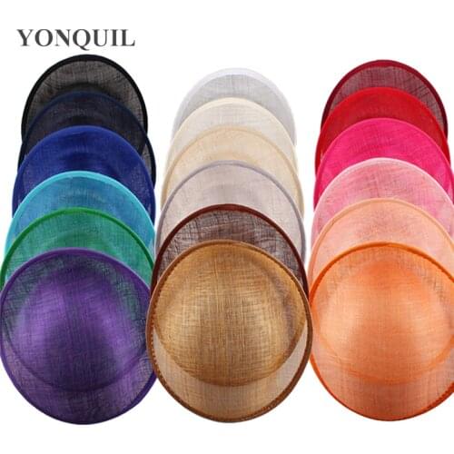 25Cm Sinamay Fascinator Base for Making Fascinators Kentucky Party Hats Millinery Material Cocktail Hats 15Pieces/Lot Multicolor