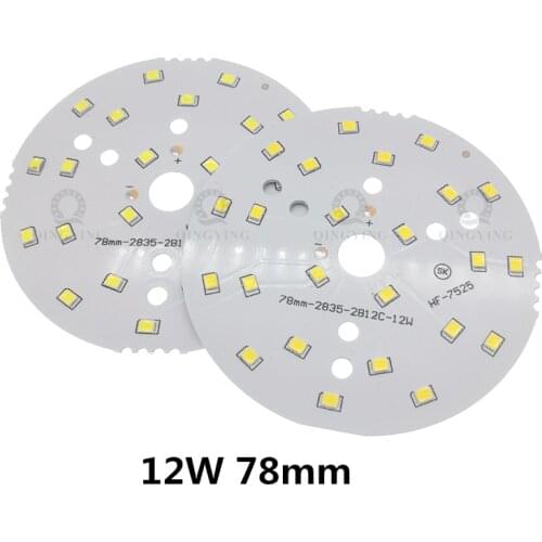 10pcs 12W High Brightness LED PCB 50mm-100mm Diameter SMD 2835 Lamp Panel Cold White / Warm White For Ceiling Light Down Light