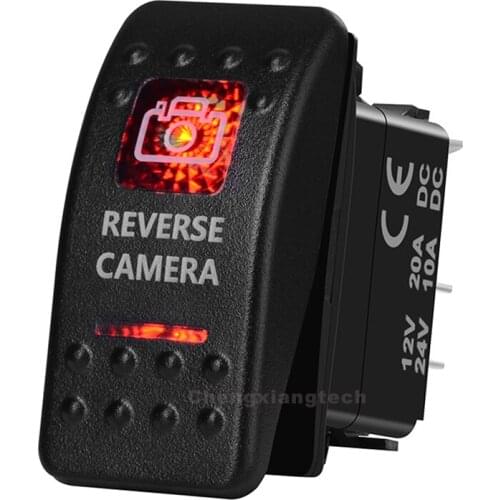 Reverse Camera Car Boat SPST Rocker Toggle Switch Red Led 5 Pins On Off 12V 20A 24V 10A for Carling ARB Narva 4x4 Style