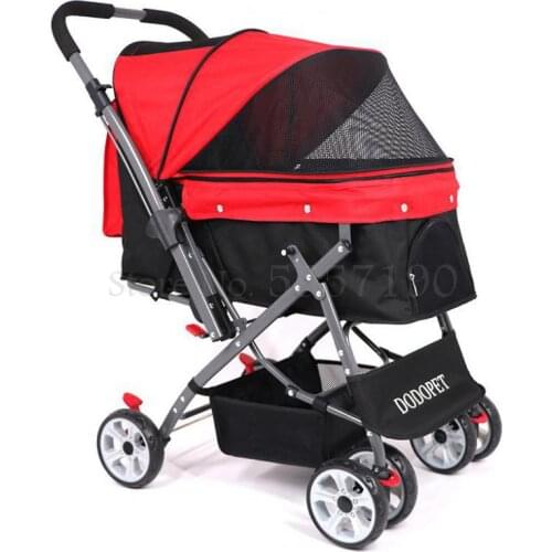 Pet stroller dog out trolley large and medium pet portable folding disabled walking cart