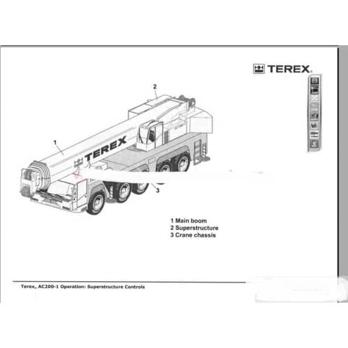 Crane Shop Manual, Parts Manual, Operation and Maintenance Manual For Terex