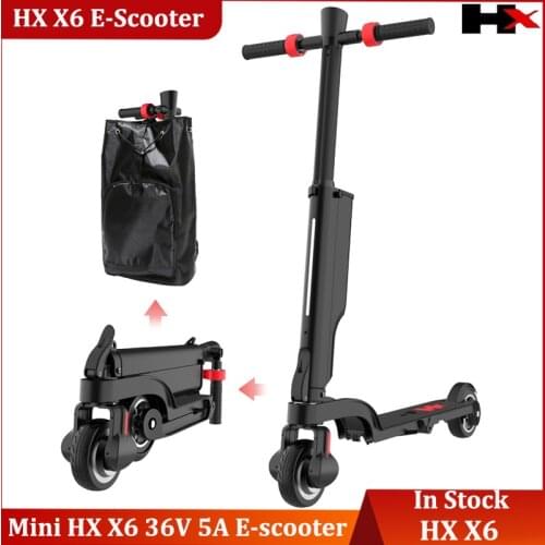 Foldable HX X6 Electric Skateboard scooter Bicycle Foldable Kick Scooter 6Ah Escooter mini scooter 10kg