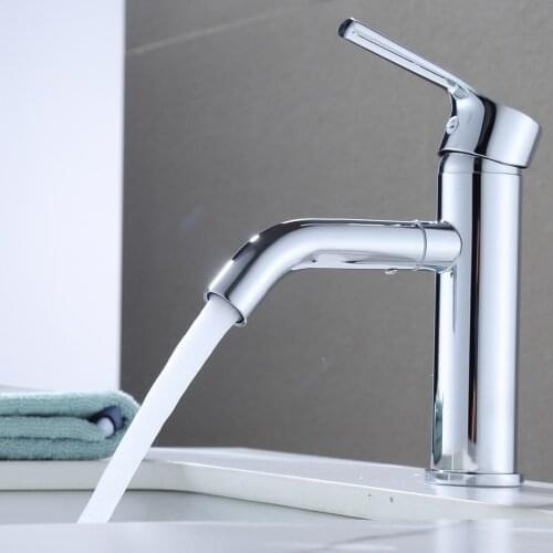 Bathroom Basin Faucet Wall Mounted Single Hole Cold & Hot Wall Sink Swivel Spout Sink Taps for Gargle Brushing