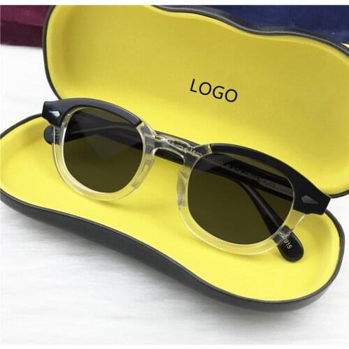 Johnny Depp Sunglasses Men Driving Shade Polarized Sun Glasses Woman Acetate Glasses Frame Brand Vintage Goggles With Box