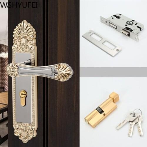Modern Silent Bedroom Door Lock Handle Fashion Sanitary Interior Door Handle Single Bolt Door Lock Anti-theft Furniture Hardware