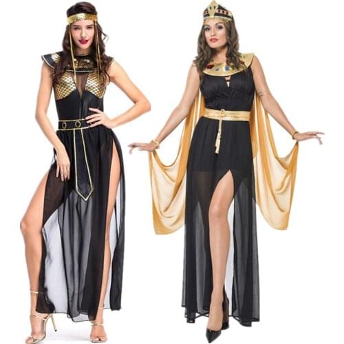 Medieval Egypt Princess Costumes New Egyptian Pharaoh Cosplay Masquerade Halloween Adult Women Costume Cleopatra Royal