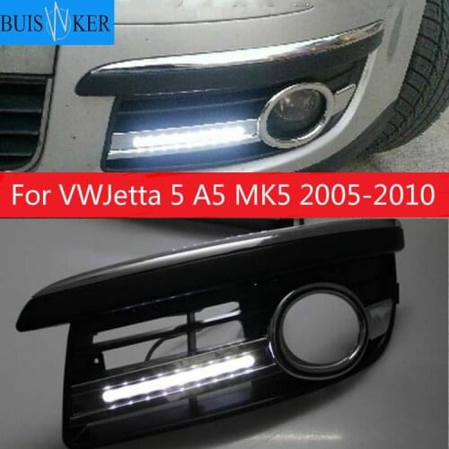 LED DRL Daytime Running Lights With Wire Of Harness For VWJetta 5 A5 MK5 2005 2006 2007 2008 2009 2010
