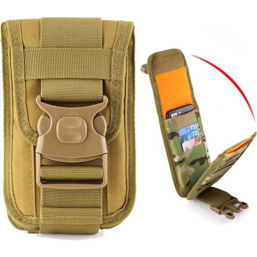 Tactical MOLLE Wallet ID Card Case Purse Bag EDC Utility Gadget Pouch Waist Belt Phone Holder Travel Bag Outdoor Hunting Pack