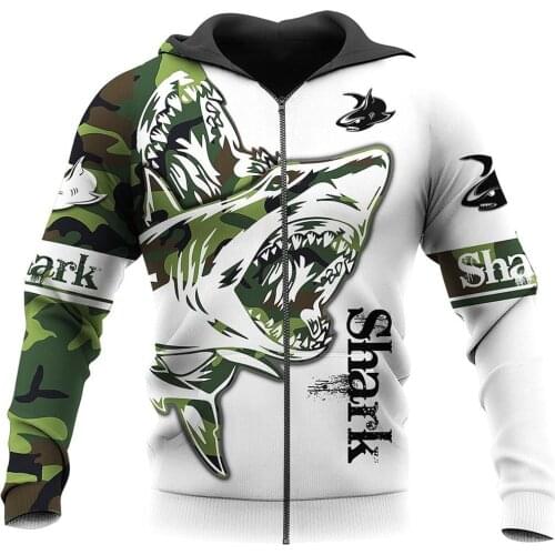 Funny Shark 3D Full-printing Men/women Zip hoodie Sweatshirts Autumn Winter Fashion Tops Z029