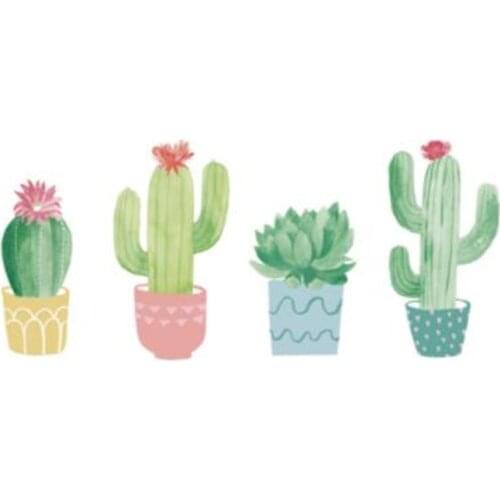 Potted cactus PVC Patch deal with it Clothes Heat Transfer Printing T shirt Women iron on patches for clothing girl Stickers