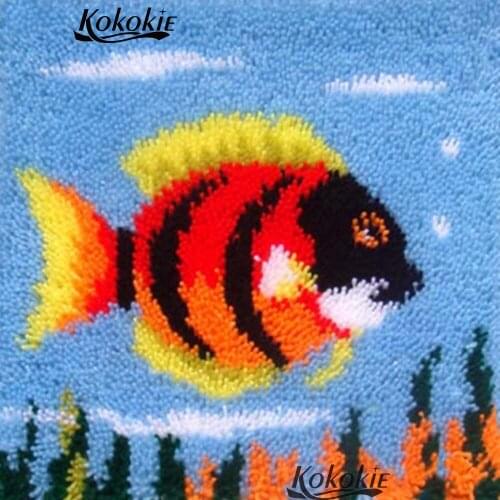 Crocheting Throw Pillow cross stitch rug kit to stitch Unfinished Yarn Embroidery Pillowcase cartoon Latch Hook Cushion Kits