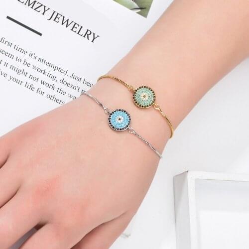 ZMZY New Simple Chain Adjustable Charm Bracelet Bracelets For Women CZ Circle Crystal Bracelet Fashion Jewelry Gift