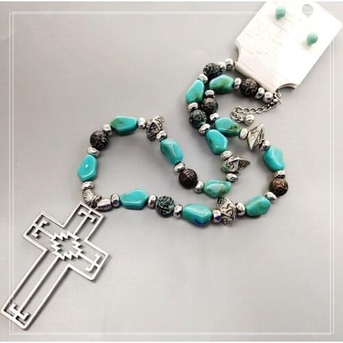 Simple Retro Fashion Exaggerated Hollow Out Cross Series Versatile Womens Necklace Spring And Summer Short Sweater Chain