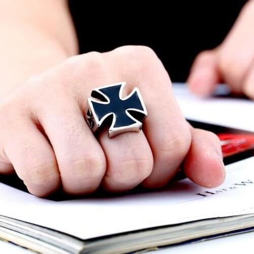 Mature Charm Mens Classic Ring Party Jewelry Cross Pattern Ring