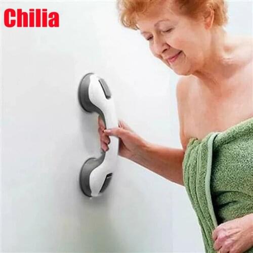 1/2Pcs Safety Helping Handle Anti Slip Support Toilet Bathroom Safe Grab Bar Handle Vacuum Sucker Suction Cup Handrail