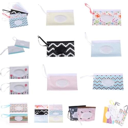 1PCS Reusable Cartoon Print Baby Wet Wipes Bag Wet Wipes Cover Container For Wet Wipes Baby Skin Care Travel Wipes Bag