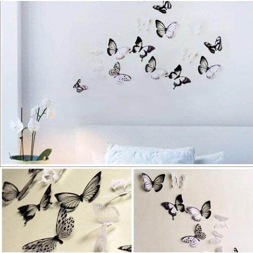 18pcs Glowing 3d Butterfly Sticker Home Decoration Pvc Art Wall Decal Mural In Home Pegatinas De Pared Wandaufkleber Nordic