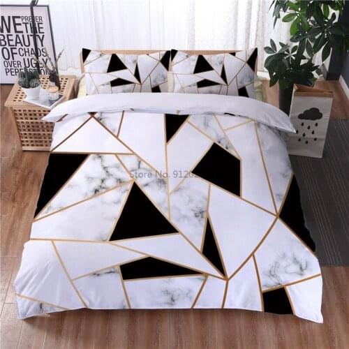 Marble Geometric Pattern 3d Bedding Set Printed Duvet Cover Sets with Pillowcases 2/3pcs Bedclothes Twin Full Queen King Size