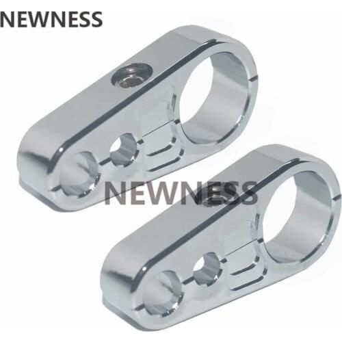 2Pcs Motorcycle Black Chrome 1" 25MM Frame Handlebar Clutch Cable Brake Line Clamp Fixed Clips For Harley 25MM Handlebars