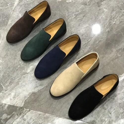 2020 new suede leather mens casual shoes dress shoes mens boat shoes casual shoes mens party wedding shoes