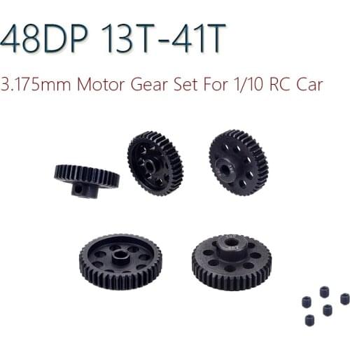 48DP 3.175mm 13T-17T/17T-21T/21T-25T/25T-29T/29T-33T/33T-41T Pinion Motor Gear Combo Set for 1/10 RC Brushed Brushless Car
