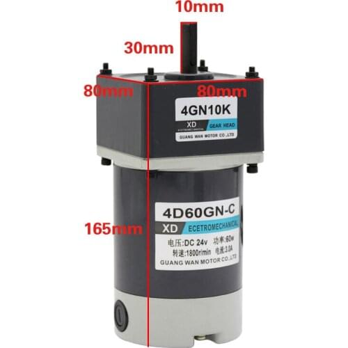 4D60GN-C,, 12V24V DC Motor,, 60W Slow Motor,, Low Speed, Variable Speed, High Torque Motor,, CW/CCW