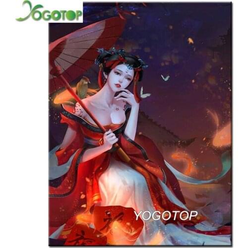 Diamond embroidery Oriental classical girl mosaic diamond painting Geki Geisha woman Diy square round stitch cross art YY4455