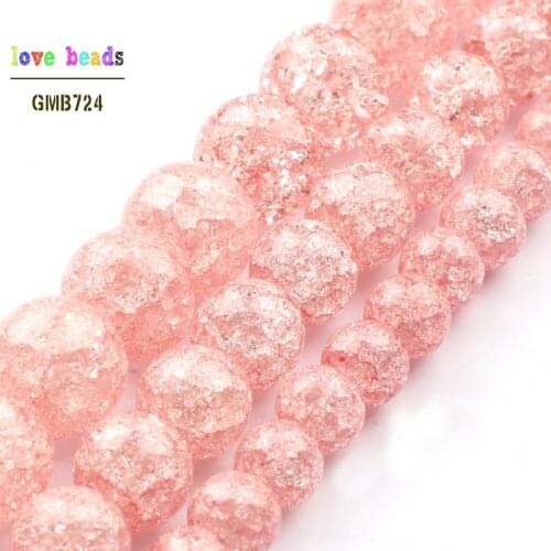 Natural Cherry Red Cracked Crystal Stone Beads 15" Strand 6 8 10mm Pick Size for Jewelry Making