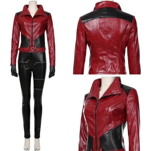 Watch Cosplay Dogs Legion Naomi Cosplay Costume Adult Red Leather Jacket Uniform Suit Carnival Halloween Costume
