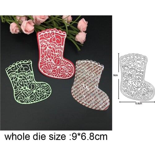 Craft dies 2 Layer Christmas Sock Metal Cutting Dies for Scrapbooking dies DIY Album Card Making Embossing Die Cut stencils dies