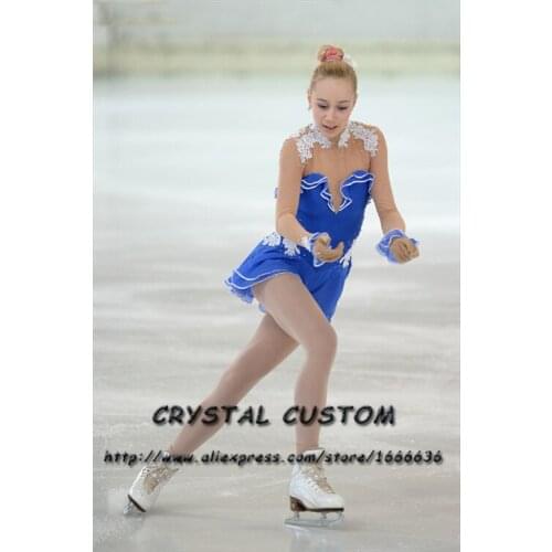 Custom Figure Skating Dresses For Girls Fashion New Brand Competition Children Ice Figure Skating Dresses Crystal DR3815