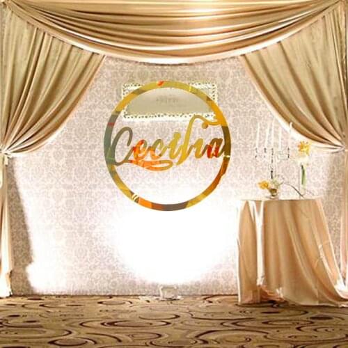 Custom Babyshower Signs Name Personalized Gold Mirror Wedding Baby Shower Party Decor Door Sign Name Letter for Childrens Wall