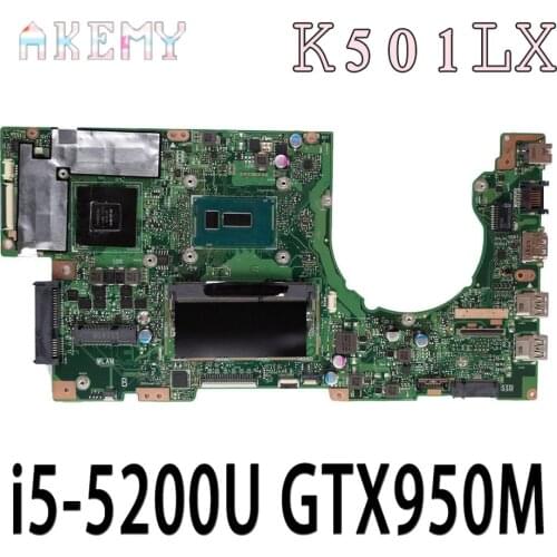 K501LX Motherboard I5-5200U GTX950M For Asus K501LX K501L K501 K501LB Laptop motherboard K501LX Mainboard K501LX Motherboard