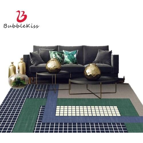 Bubble Kiss Nordic style Rug Green Lattice Modern Home Area Rug Living Room Customized Large Carpets Bedroom Decoration Carpet