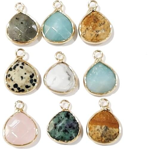 Natural Stone Labradorite Pendant 14x18mm Exquisitely Cut Drop Shape Pendant Handmade DIY Necklace Bracelet Earring Accessories