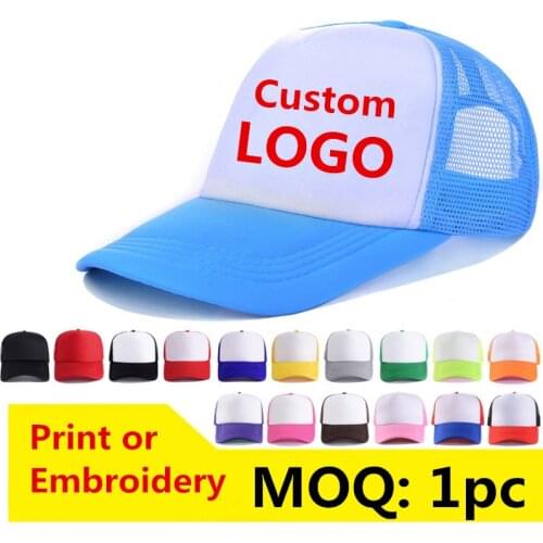 Summer kids mesh trucker hat with logo New children boy girl baby custom baseball cap Breathable Leisure sun hats