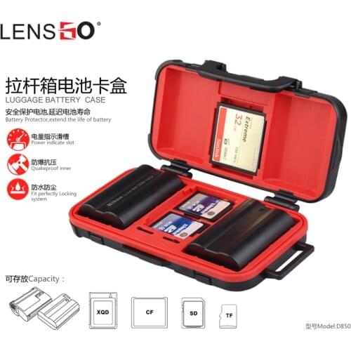 LYNCA D850 Battery Storage Box Multifunction Plastic Holder E6 EL15 SD CF XQD Card Storage Box for Canon Sony Nikon Battery Bag
