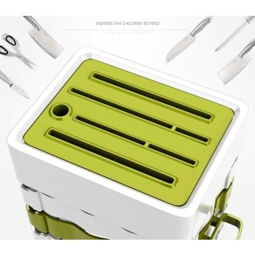 PP Multifunction Chen Knife Holder Metal Scissors Organizer Tools Kitchen Knife Block Rack Desktop White Eco-Friendly Plastic