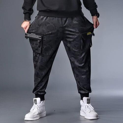 PLUS 7XL XXXXL Mens Autumn winter Camouflage Casual Jogger Camo Sportwear Baggy Harem Pants Slacks Belted trousers Sweatpants